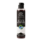 A 100ml bottle of Herby Factor Black Seed Oil on a clean white background. The bottle is clear plastic with a black flip-top cap, showing the dark oil inside.