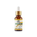 A 10ml amber glass dropper bottle of Herby Factor Fish Oil with a white label and gold cap, set against a neutral white background.