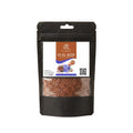 Black stand-up window pouch package displaying pure raw Flaxseeds Linum usitatissimum Alsi by Herby Factor Pakistan