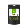 Black stand-up window pouch package displaying pure raw Neem Leaves Azadirachta indica by Herby Factor Pakistan