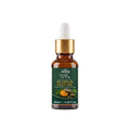 A 10ml amber glass dropper bottle of Herby Factor Pumpkin Seed Oil Cucurbita Pepo Roghan-e-Kaddu with a gold collar and white bulb, set against white background with a soft reflection.