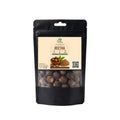 Black stand-up window pouch package displaying pure raw Reetha Soapnut Sapindus mukorossi by Herby Factor Pakistan