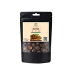 Black stand-up window pouch package displaying pure raw Reetha Soapnut Sapindus mukorossi by Herby Factor Pakistan