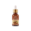 A 10ml bottle of Herby Factor Sandalwood Oil Roghan-e-Sandal with a white dropper cap, gold collar, and brown label, set against a light gray background with a soft reflection.