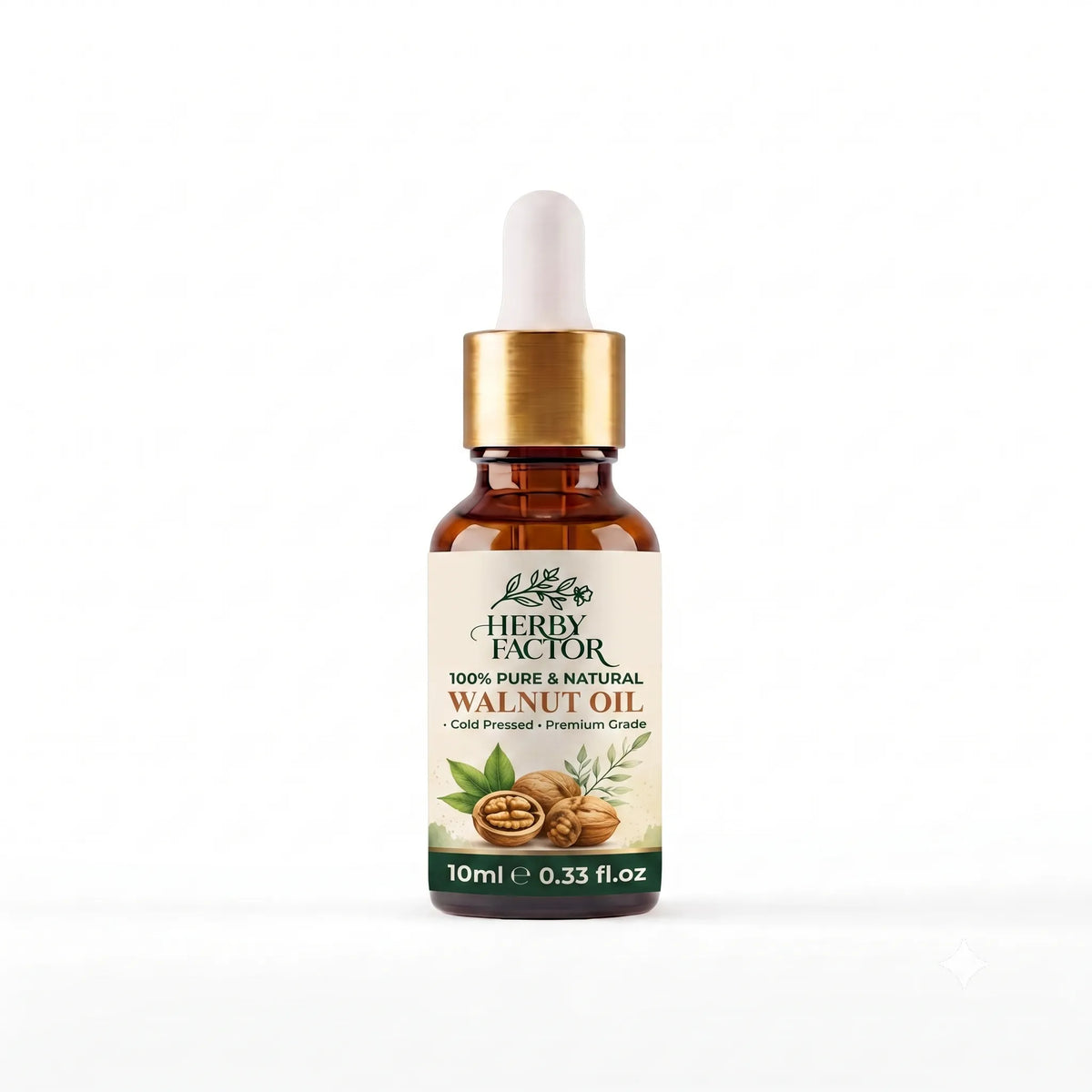 10ml bottle of pure cold pressed Walnut Oil (Roghan e Akhrot) by Herby Factor Pakistan